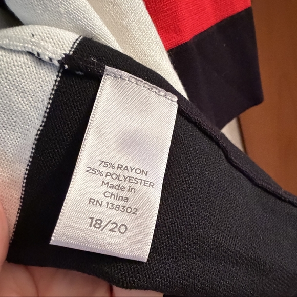 NWT Avenue Size 18/20 Colorblock Open Front Cardigan Black Red White - Picture 4 of 6